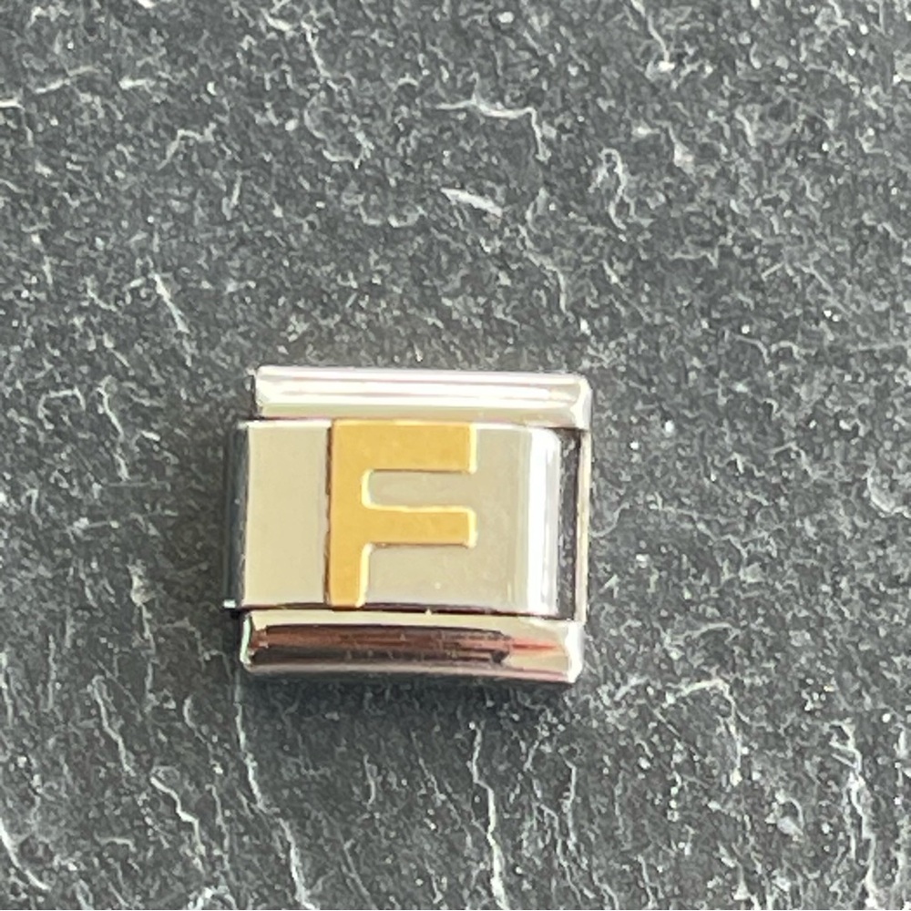 Morellato Gold and Stainless Steel Letter F Charm